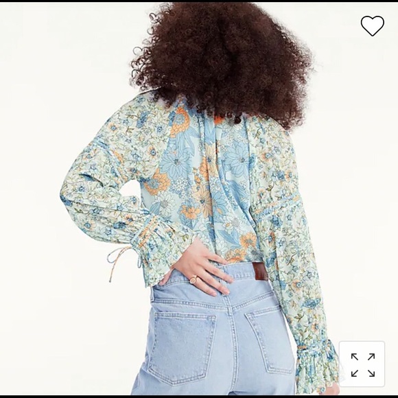 J Crew Blue Floral Top - Picture 4 of 8